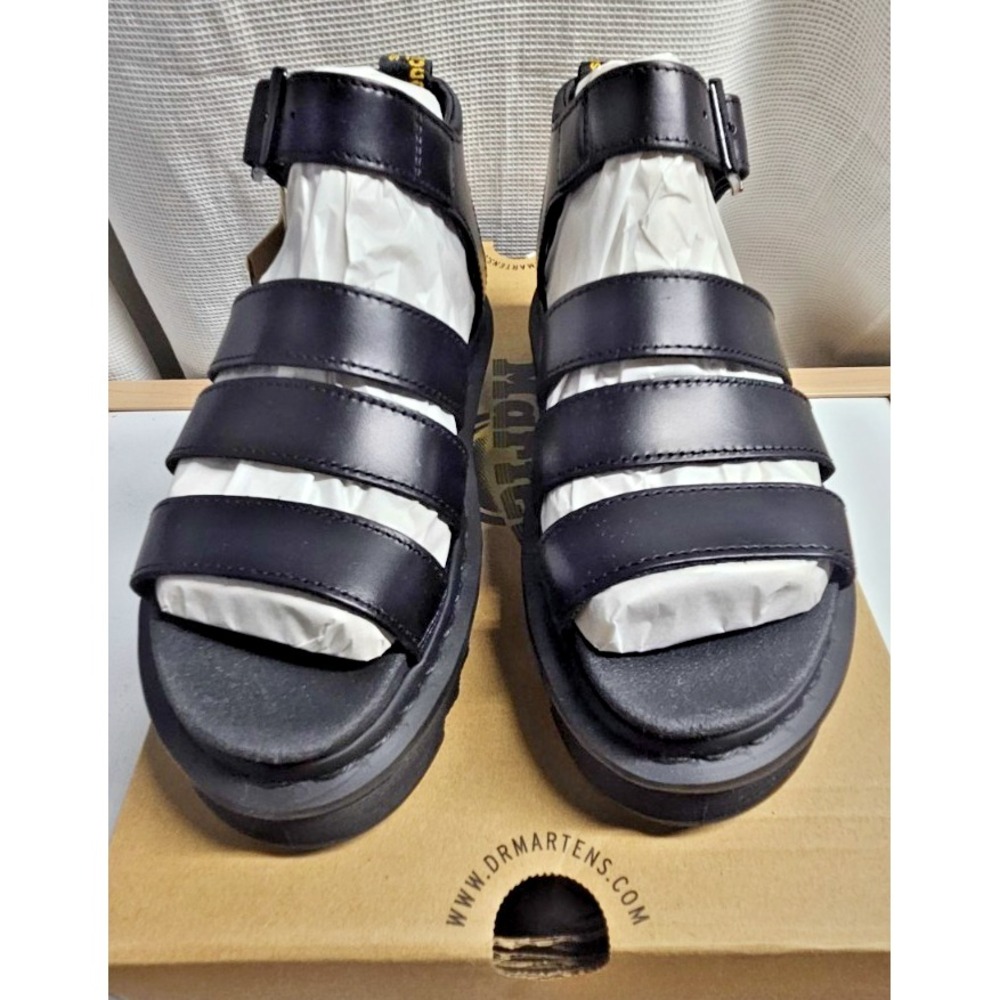 Dr.‎ Martens Women's Blaire strappy Sandal Black Brando Leather WOMAN sz 5